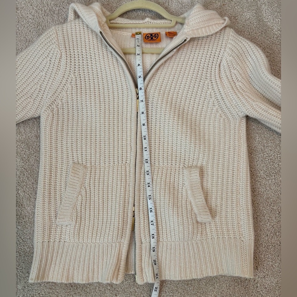 Tory Burch Cream Hooded Sweater - Picture 6 of 9